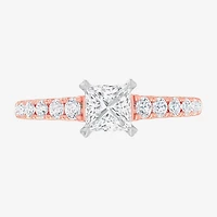 (G-H / Si1-Si2) Womens 1 3/8 CT. T.W. Lab Grown White Diamond 14K Gold Side Stone Engagement Ring