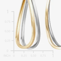 Made in Italy Womens 14K Two Tone Gold 40mm Round Hoop Earrings