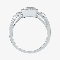 Womens 1/6 CT. T.W. Natural White Diamond Sterling Silver Cushion Engagement Ring