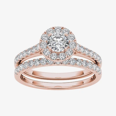 1 CT.T.W. Natural Diamond 10K Rose Gold Bridal Set