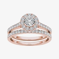 1 CT.T.W. Natural Diamond 10K Rose Gold Bridal Set