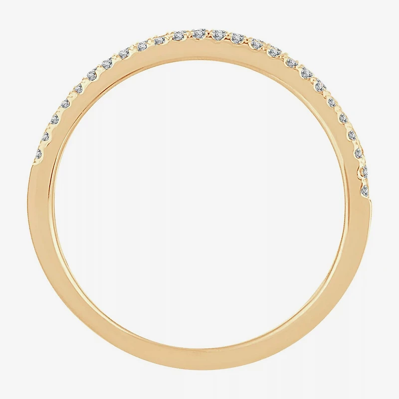 Womens 1/5 CT. Natural White Diamond 10K Gold Anniversary Wedding Band