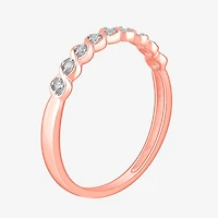 Stackable Ring (H-I / Si1-Si2) Diamond Accent Lab Grown White 10K Gold Square Wedding Band