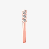 Stackable Ring (H-I / Si1-Si2) Diamond Accent Lab Grown White 10K Gold Square Wedding Band