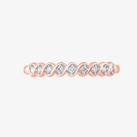 Stackable Ring (H-I / Si1-Si2) Diamond Accent Lab Grown White 10K Gold Square Wedding Band