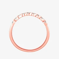 Stackable Ring (H-I / Si1-Si2) Diamond Accent Lab Grown White 10K Gold Square Wedding Band