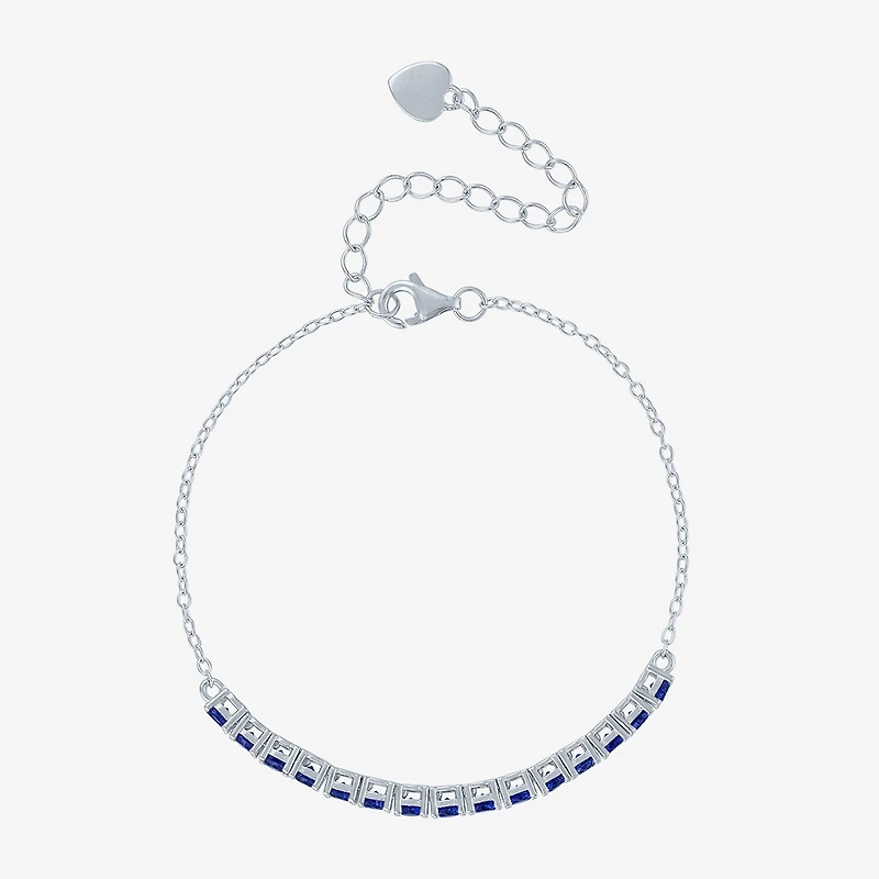Gemstone Sterling Silver Tennis Bracelet