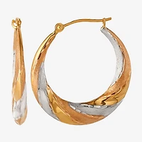 14K Gold Tri-Color Hoop Earrings
