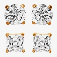 Shaquille O'Neal XLG™ Mens Lab Created Cubic Zirconia Stainless Steel 2 Pair Earring Set