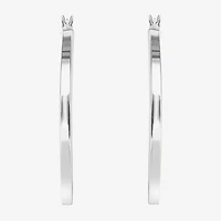 Sterling Silver 2" Square Tube Hoop Earrings