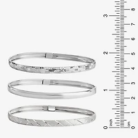 Sterling Silver Triple Bangle Bracelet Set