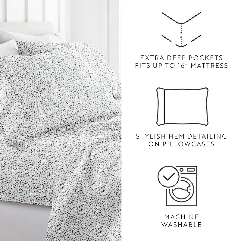 Casual Comfort Ditsy Floral Patterned Sheet Set