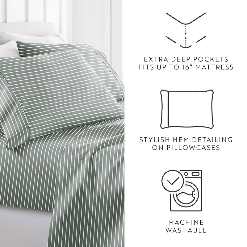 Casual Comfort Distressed Awning Patterned Sheet Set