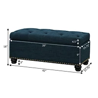 Convenience Concepts 9th Avenue Storage Tufted Nailhead Trim Bench