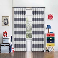 Eclipse Peabody Rod Pocket Blackout Single Curtain Panel