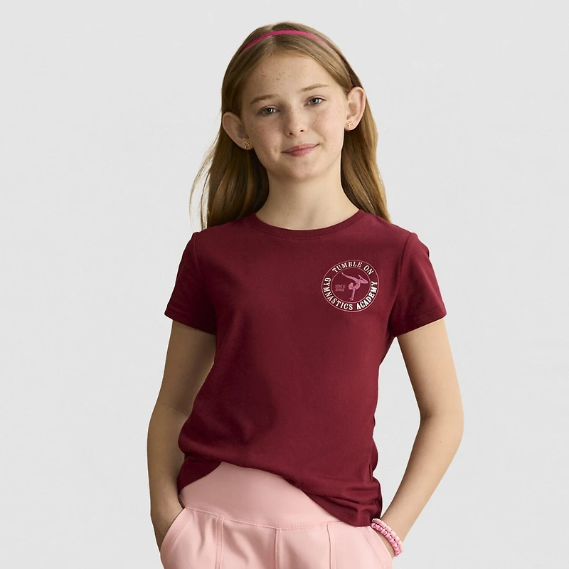 Xersion Little & Big Kid Girls Crew Neck Short Sleeve Regular Fit Graphic T-Shirt