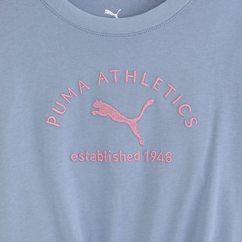 PUMA Big Kid Girls Crew Neck Short Sleeve Regular Fit Graphic T-Shirt