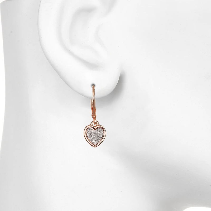 Bijoux Bar Delicates Womens Heart Drop Earrings