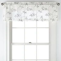 Regal Home Meadow Embroidered Rod Pocket Tailored Valance