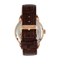 Heritor Automatic Mens Automatic Brown Leather Strap Watch Herhr8304