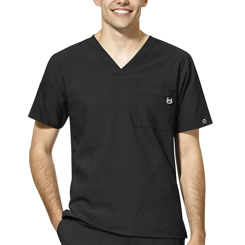 Wink® Mens Big V Neck Short Sleeve Moisture Wicking Wrinkle Resistant Quick Dry Scrub Top