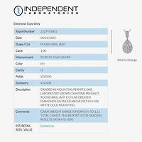 Diamond Blossom (H-I / I1) Womens 1 CT. T.W. Lab Grown White Diamond 10K Gold Pear 18 Inch Pendant Necklace