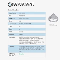 Diamond Blossom (H-I / I1) Womens 1 CT. T.W. Lab Grown White 10K Gold Pear Halo Cocktail Ring