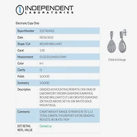 Diamond Blossom (H-I / I1) Womens 1 CT. T.W. Lab Grown White Diamond 10K Gold Pear Drop Earrings