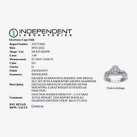 I Said Yes (H-I / I1) Womens 1 CT. T.W. Lab Grown White Diamond Sterling Silver or 14K Gold Over Oval Side Stone Halo Bridal Set
