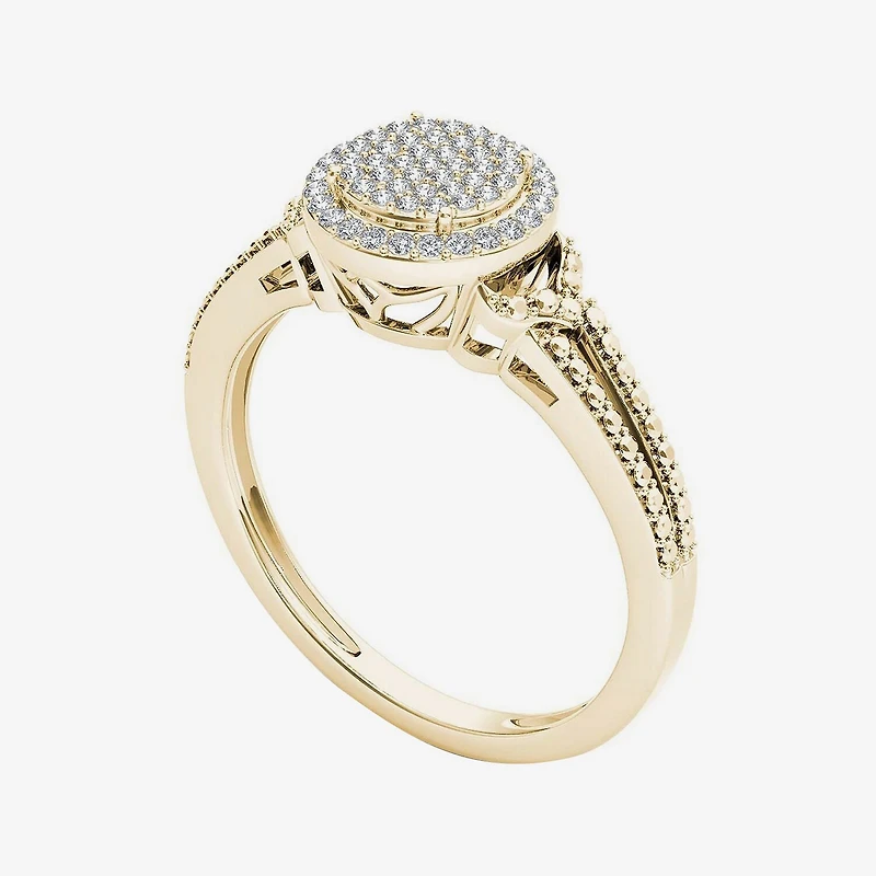 1/ CT.T.W. Natural Diamond 10K Yellow Gold Engagement Ring