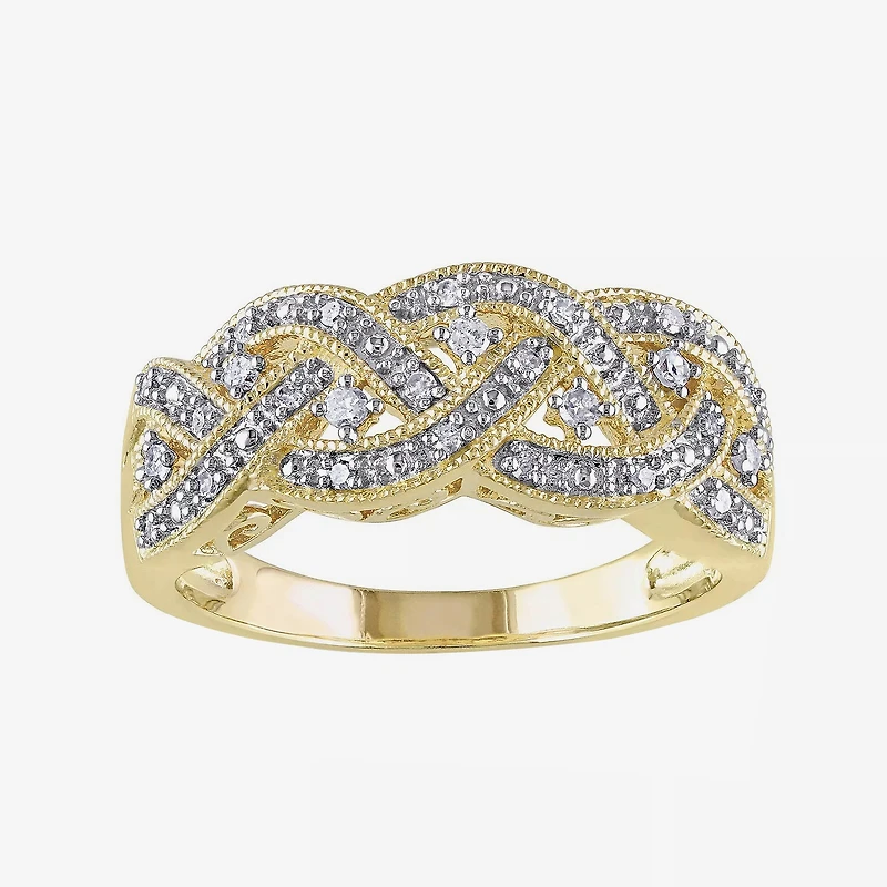 1/8 CT.T.W. Natural Diamond Yellow Gold Over SIlver Ring