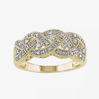 1/8 CT.T.W. Natural Diamond Yellow Gold Over SIlver Ring