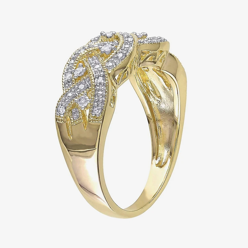 1/8 CT.T.W. Natural Diamond Yellow Gold Over SIlver Ring