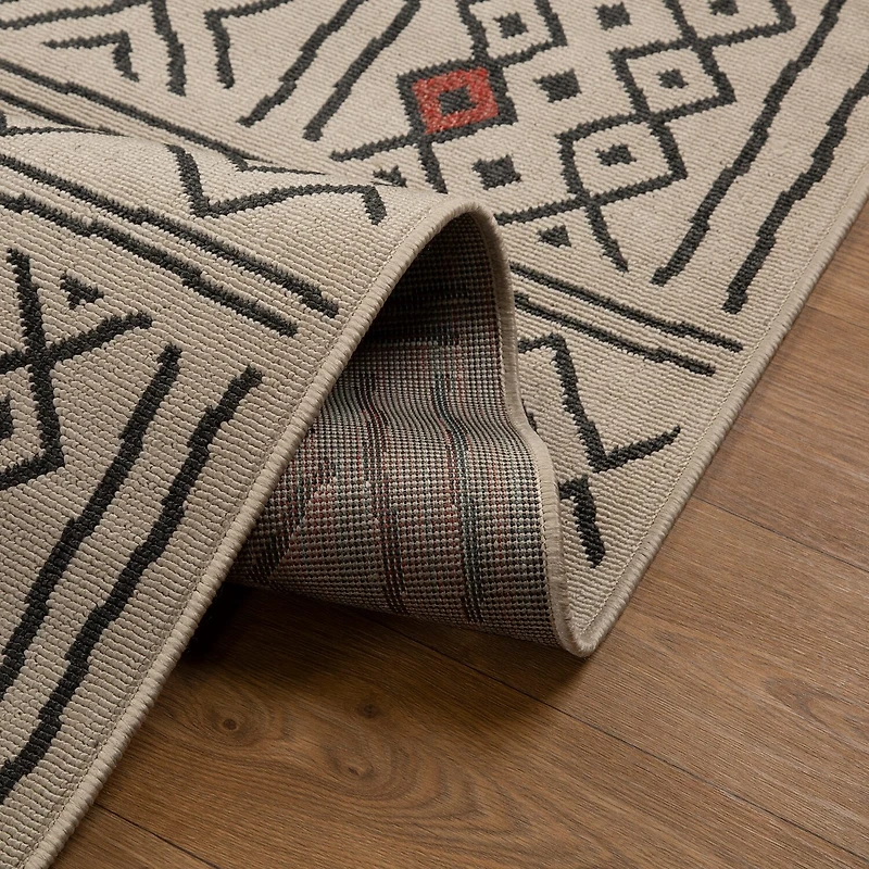LR Home Tribal Diamond Indoor Outdoor Rectangular Area Rug