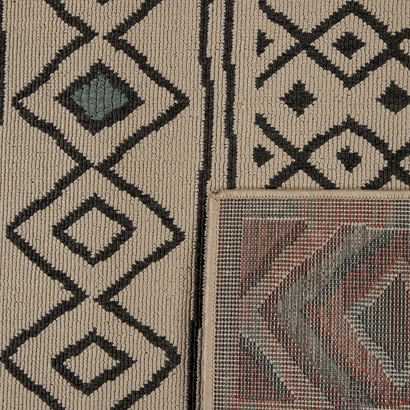 LR Home Tribal Diamond Indoor Outdoor Rectangular Area Rug