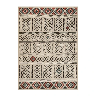 LR Home Tribal Diamond Indoor Outdoor Rectangular Area Rug