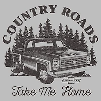 Mens Short Sleeve Country Roads Graphic T-Shirt