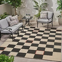 LR Home Checkered 24"X36" Indoor Outdoor Rectangular Accent Rug