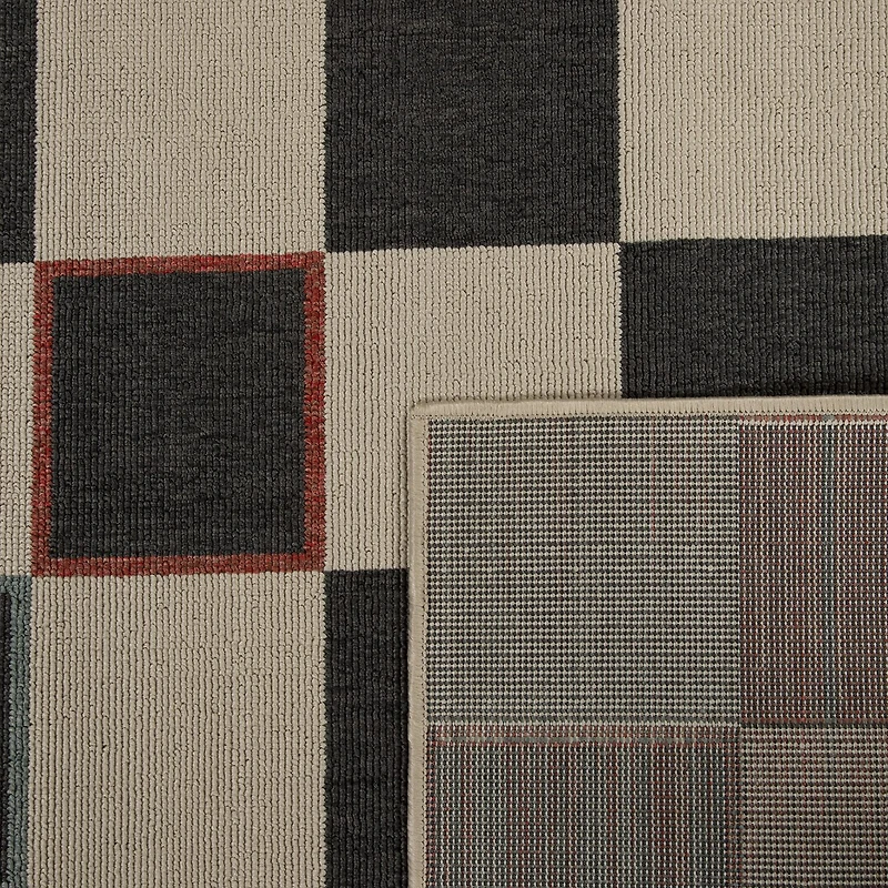 LR Home Checkered 24"X36" Indoor Outdoor Rectangular Accent Rug