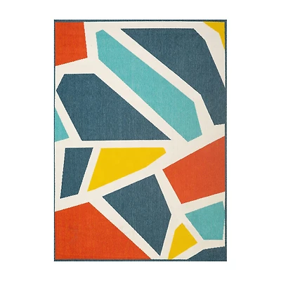 LR Home Modern Geometric 24"X36" Indoor Outdoor Rectangular Accent Rug