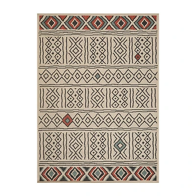 LR Home Tribal Diamond 24"X36" Indoor Outdoor Rectangular Accent Rug