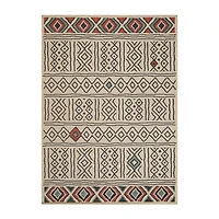 LR Home Tribal Diamond 24"X36" Indoor Outdoor Rectangular Accent Rug