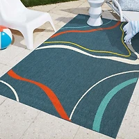 LR Home Mapa Swirl Indoor Outdoor Rectangular Area Rug