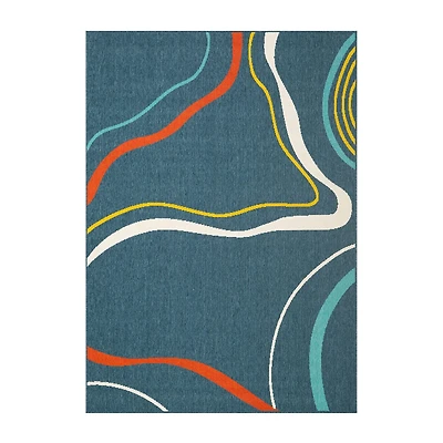 LR Home Mapa Swirl Indoor Outdoor Rectangular Area Rug