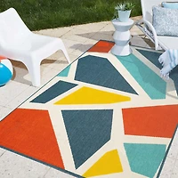 LR Home Modern Geometric Indoor Outdoor Rectangular Area Rug