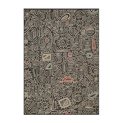 LR Home Abstract Tribal Indoor Outdoor Rectangular Area Rug