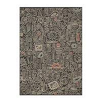 LR Home Abstract Tribal Indoor Outdoor Rectangular Area Rug