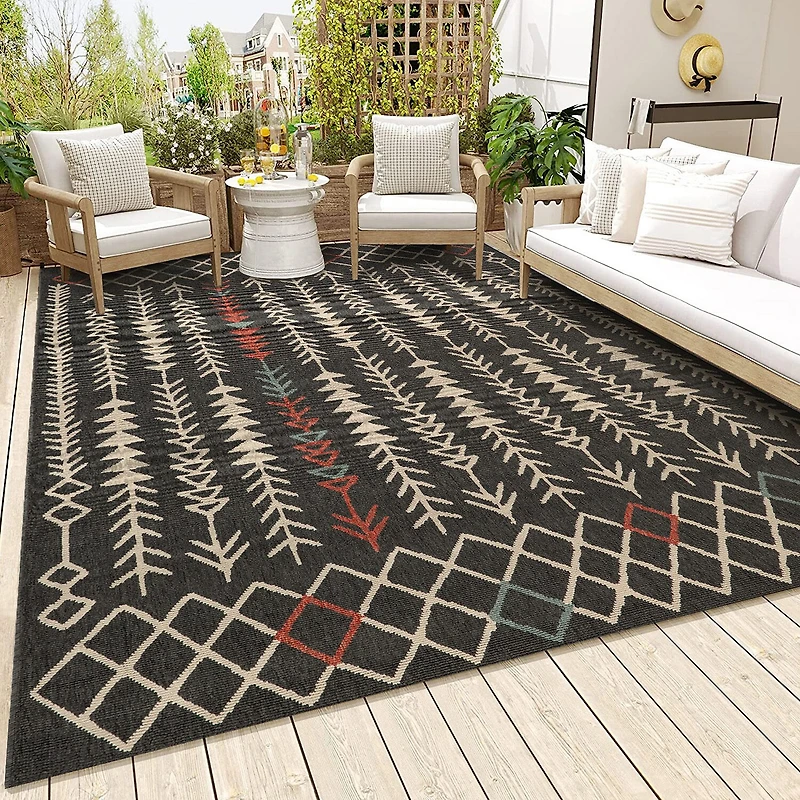 LR Home Tribal Eclectic Indoor Outdoor Rectangular Area Rug