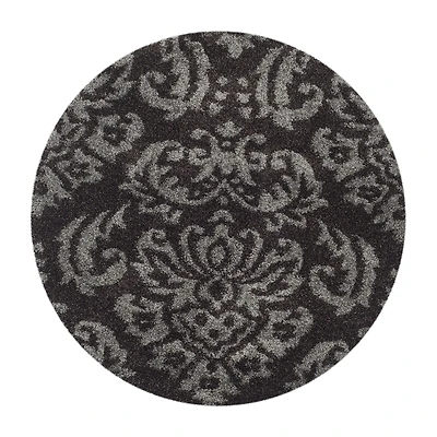 Safavieh Shag Collection Mario Damask Round Area Rug