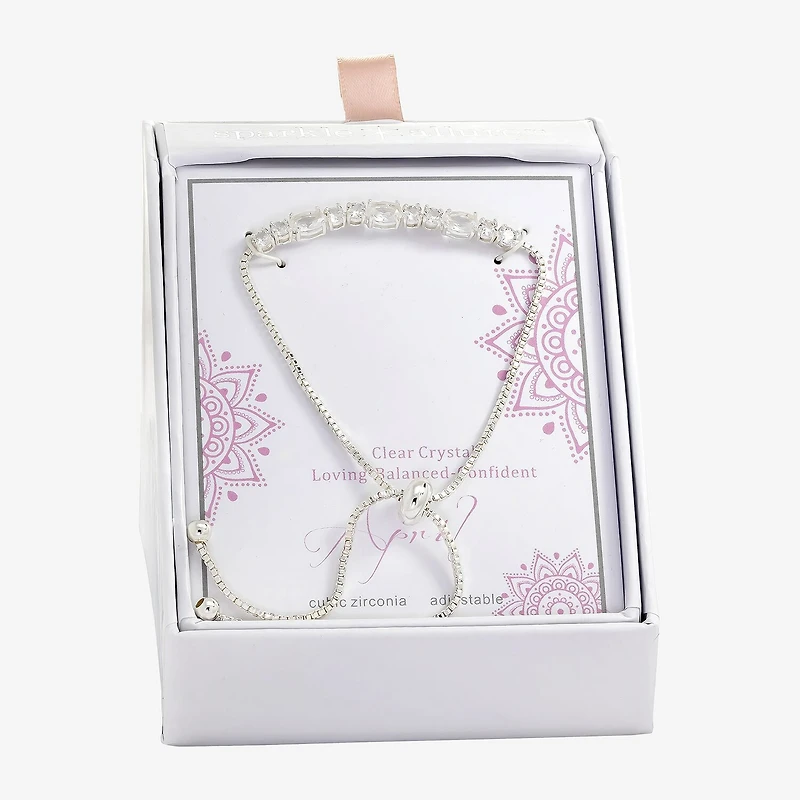 Sparkle Allure Birthstone Womens Red Cubic Zirconia Bolo Bracelet